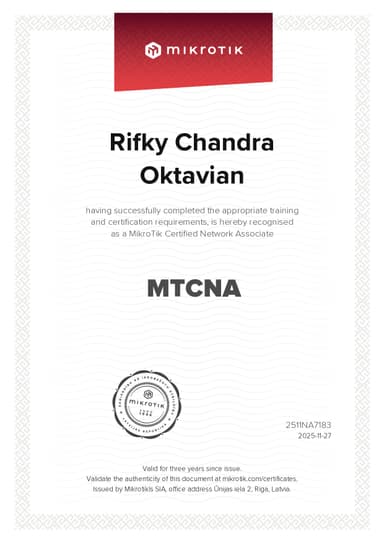 MTCNA Certified